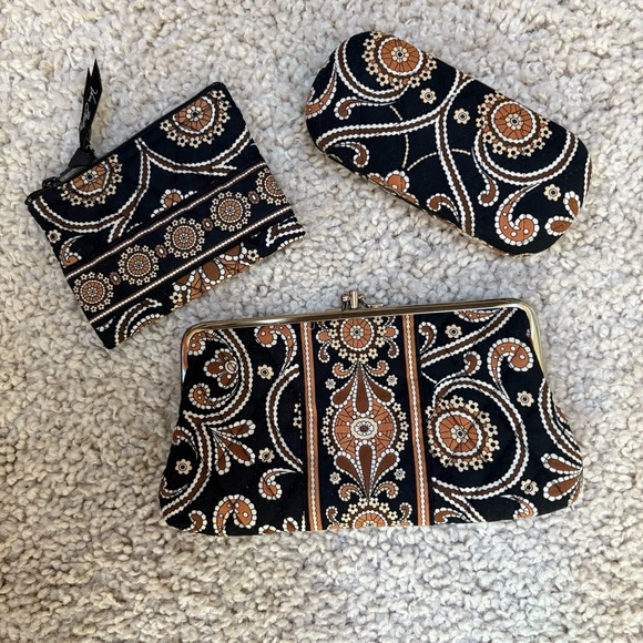 Vera Bradley Handbags - 3 Pc. Vera Bradley Double Kiss Lock Purse, Hard Eyeglass Case and Change Purse